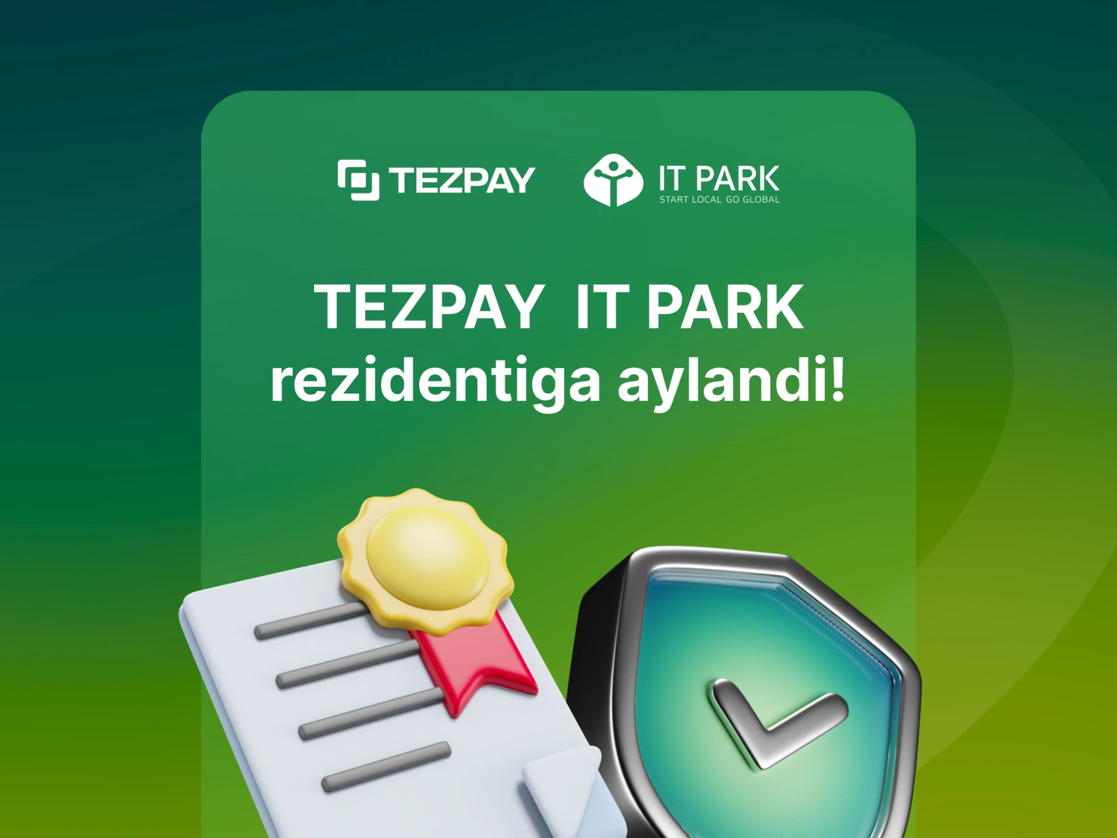 Biz IT-park rezidentiga aylandik!